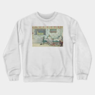 Cock-A-Doodle-Do, It's Seven O’Clock by Carl Larsson Crewneck Sweatshirt